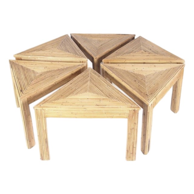 Vintage Modular Rattan Coffee Tables, Set of 6 For Sale