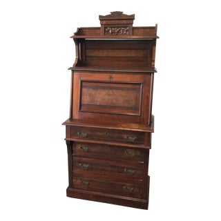 Early 20th Century Antique Drop Front Secretary Desk For Sale