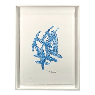 Mark Tobey, Composition in Blue, 1972, Lithograph on Paper, Framed For Sale