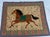 Vintage Hand Embroidered Mughal Horse Textile Tapestry, India, circa 1980s This elegant textile artwork features a...