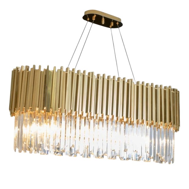 Collection Jupiter Chandelier in Metal and Crystal by Jago For Sale