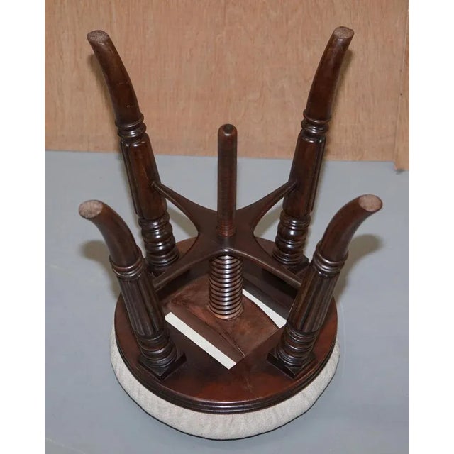 Antique Height Adjustable Piano Stool from Gillows of Lancaster For Sale - Image 16 of 18