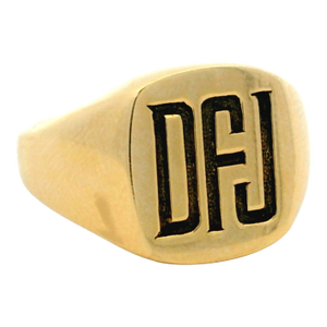 Vintage Tiffany & Co. 14k Yellow Gold DFJ Monogram Signet Ring,, Size 8.5