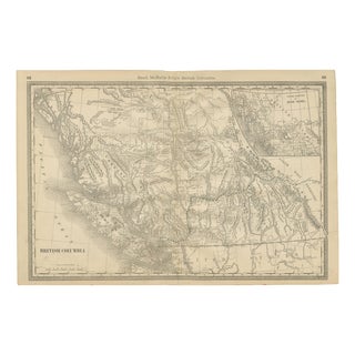 Antique Map of British Columbia, 1888 For Sale