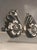 These lovely 1940s Sterling Repoussé Flower and Leaf Earrings will be a fabulous addition to any vintage jewelry...