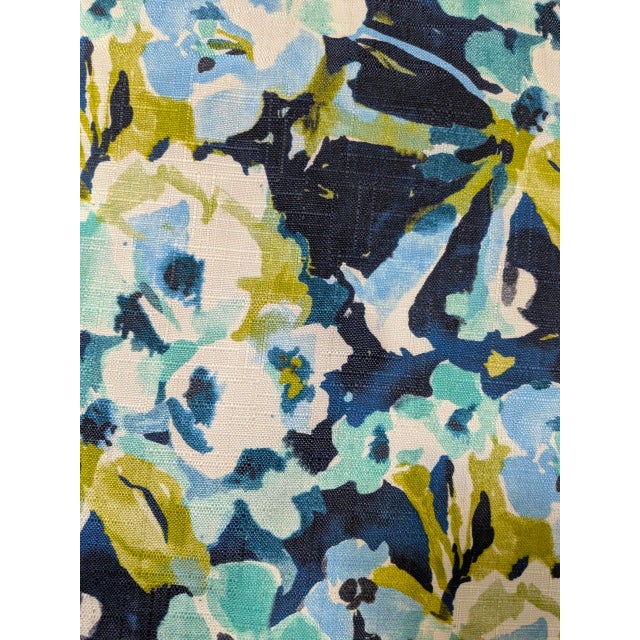 Contemporary Vintage Richloom “Rhodante” Floral Linen Blend Upholstery Fabric- 6.25 Yards For Sale - Image 3 of 8