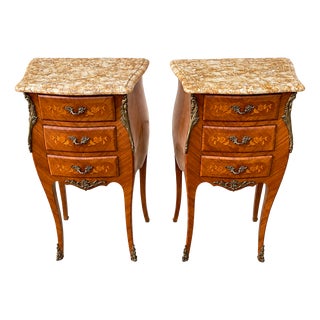 Louis XV Style Bedside Tables, 1890s, Set of 2 For Sale