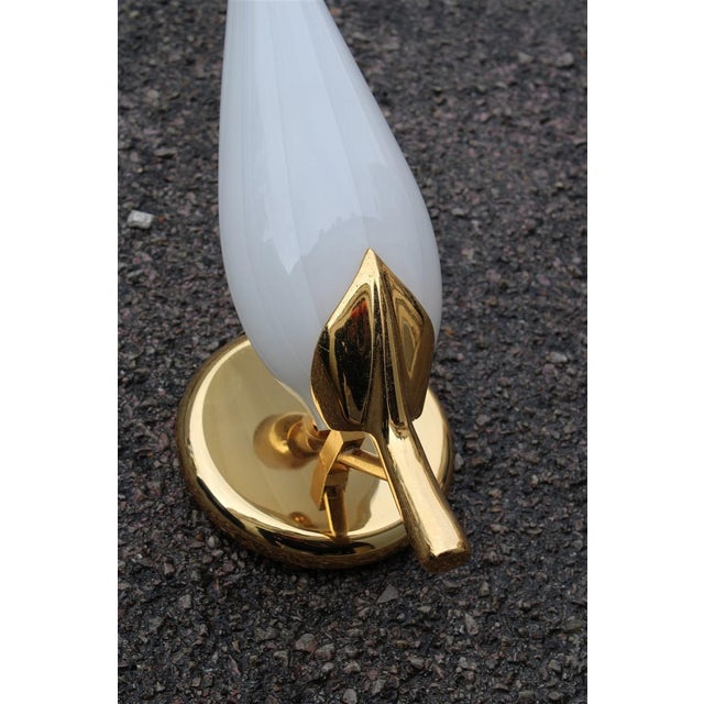 Foglia Wall Lamp in Murano Glass, Brass Structure, and 24KT Gold Leaf from Franco Luce, 1970s For Sale - Image 6 of 13
