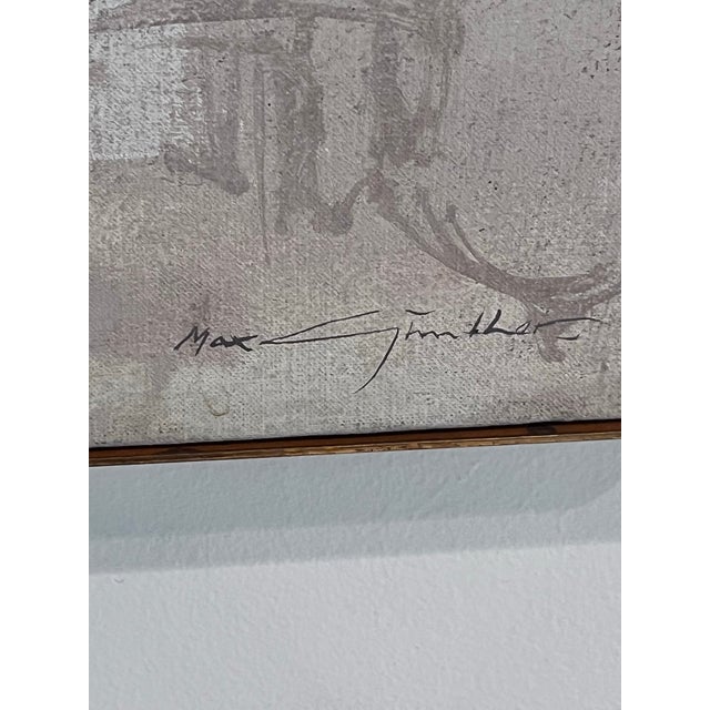 Wood Original 1962 Max Gunther “Pas-De-Deux” Oil Painting – Rome, Italy For Sale - Image 7 of 12