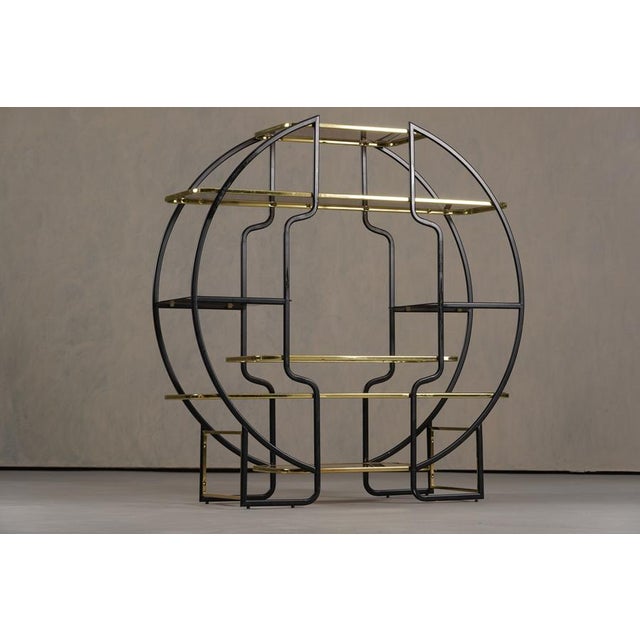 Metal Vintage Hollywood Regency Etagere Shelf, Italy, 1970s For Sale - Image 7 of 9