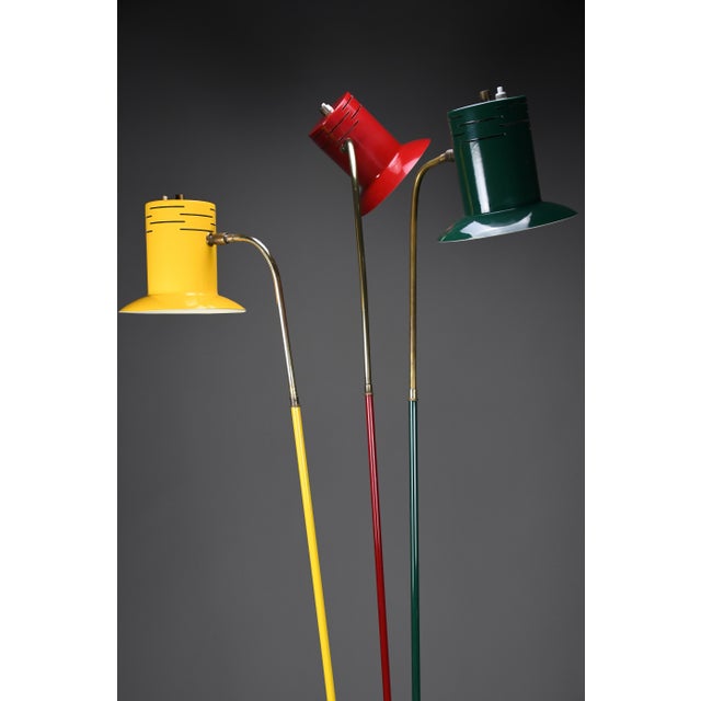 Mid-Century Modern Italian Red Green and Yellow Floor Lamp, 1950 For Sale - Image 11 of 18