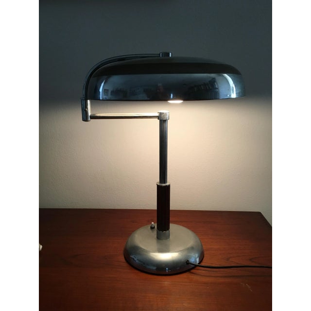 Mid-Century Italian Chrome Plated Table Lamp, 1940s For Sale - Image 9 of 12