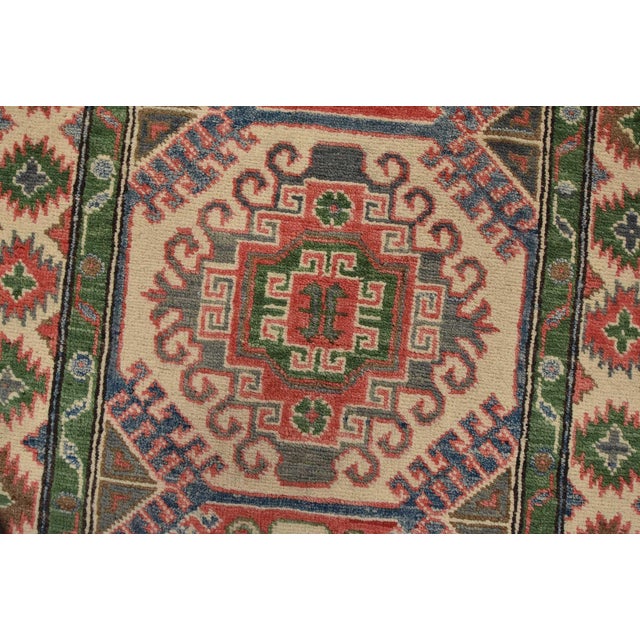 Textile Kazak Runner 2’8” X 9’7” Blue Wool Tribal Hand-Knotted Oriental Rug For Sale - Image 7 of 13