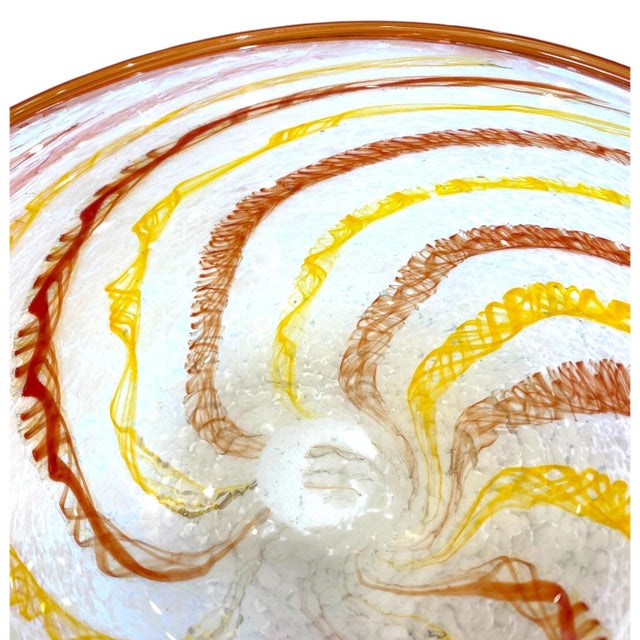 Late 20th Century Late 20th Century Pizichillo Gordon Art Glass Bowl Swirl San Francisco Bay Area Oakland Decor For Sale - Image 5 of 11