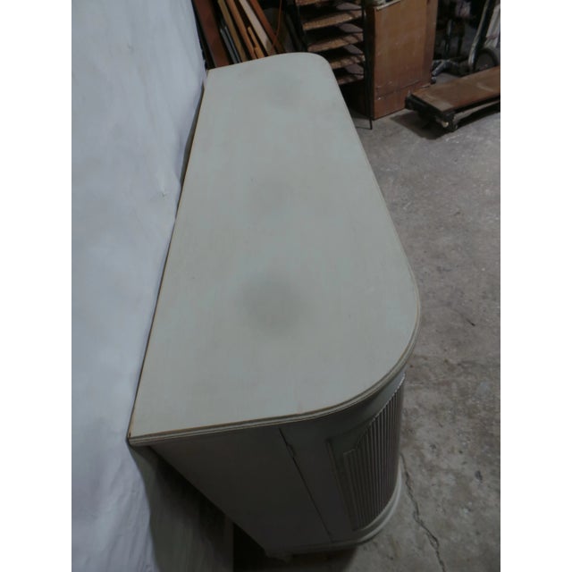 This is a Rare 4 door Swedish Gustavian style sideboard. it has been restored and repainted with Milk Paints "Oyster White"