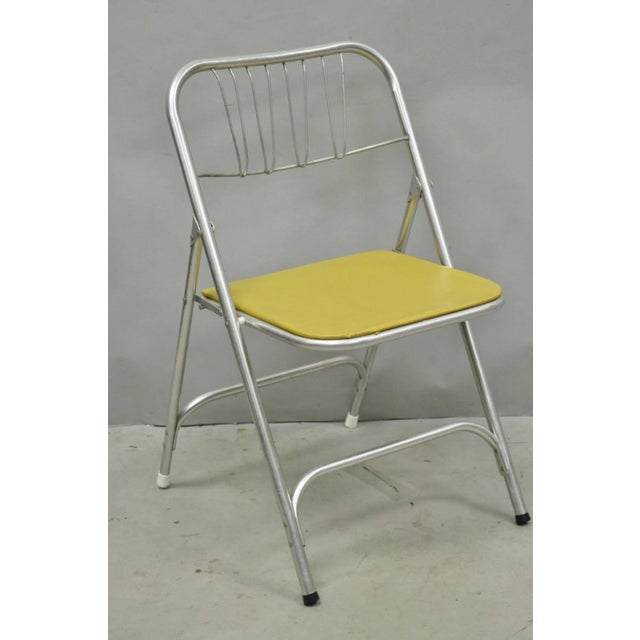 Mid-Century Modern Vintage Mid Century Modern Aluminum Folding Dining Chairs by Airlite - Set of 4 For Sale - Image 3 of 18