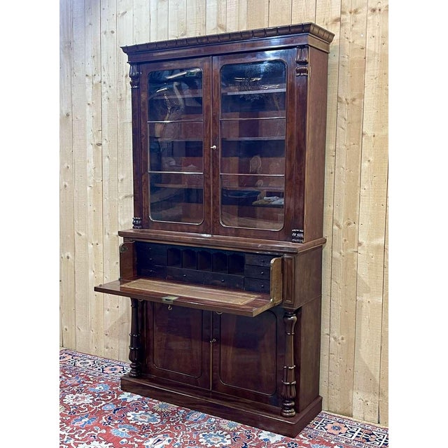 Victorian Mahogany Secretary Bookcase For Sale - Image 17 of 18