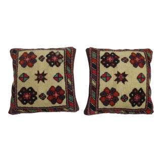 Pair of Turkish Village Rug Pillows For Sale