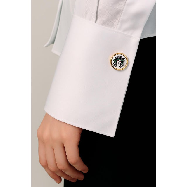Mother of Pearl Cufflinks - Medusa Cufflinks, A Pair For Sale - Image 4 of 5