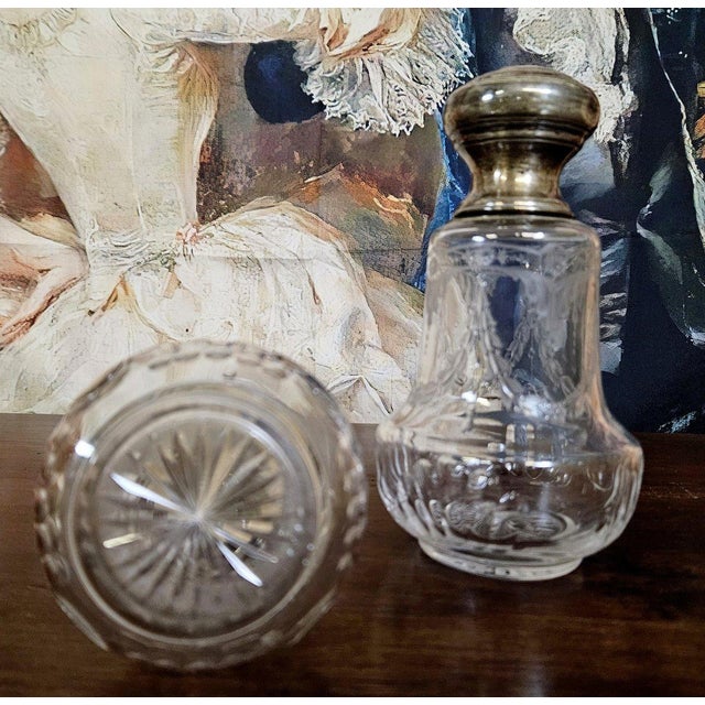 Antique Louis XVI Crystal and Silver Bottles, Set of 2 For Sale - Image 9 of 10