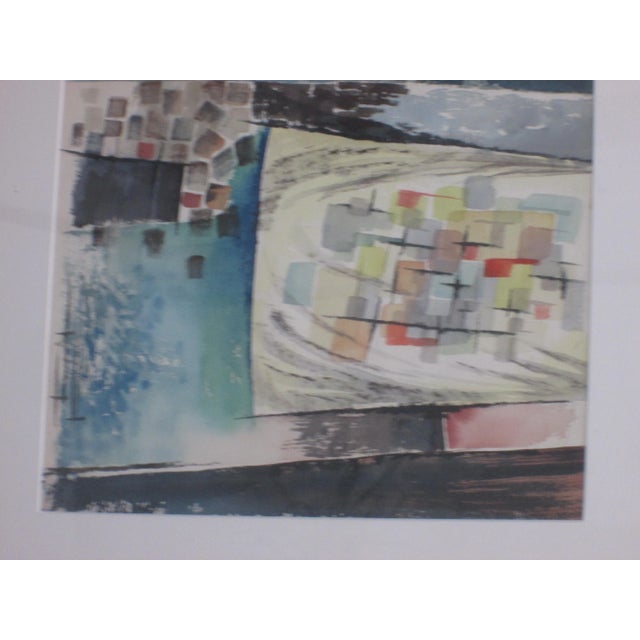 Mid-Century Modern D. S. Lefkowitz Mid-Century Abstract Bridge Original Watercolor For Sale - Image 3 of 6