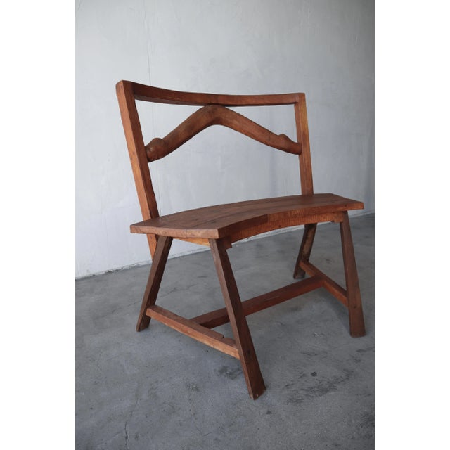 Primitive Bespoke Bench Chairs - a Pair For Sale In Las Vegas - Image 6 of 10
