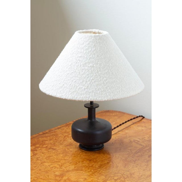 Scandinavian Brutalist Cast Iron Table Lamp, 1960s For Sale - Image 9 of 10