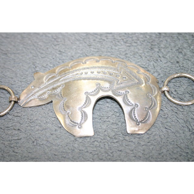 Silver 1990s Navajo Concha or Concho Belt - Bears - Herman Smith For Sale - Image 8 of 9