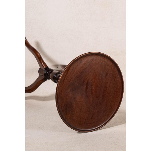 Antique English Mahogany Wine Table With Finial Base For Sale - Image 4 of 5