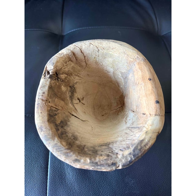 2000 - 2009 Weathered Carved Wood Vessel: Primitive Organic Sculpture For Sale - Image 5 of 5