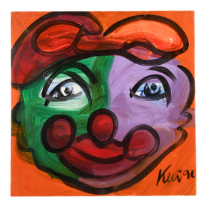Signed Peter Keil "Carnival Reflections 91" Oil on Masonite