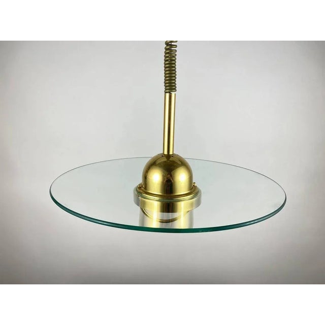 Modern Large German Suspended Glass Disk Ceiling Lamp, 1980s For Sale - Image 3 of 6