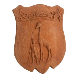 Giraffa Terracotta Wall Plaque For Sale