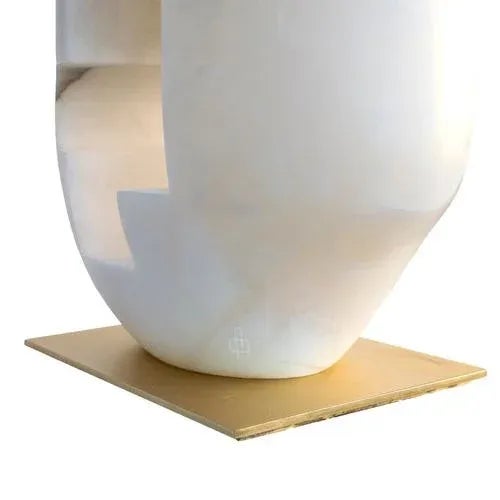 Cautiva Sculpture by Borja Barrajón Dimensions: D 17 x W 24 x H 44 cm. Materials: White alabaster.