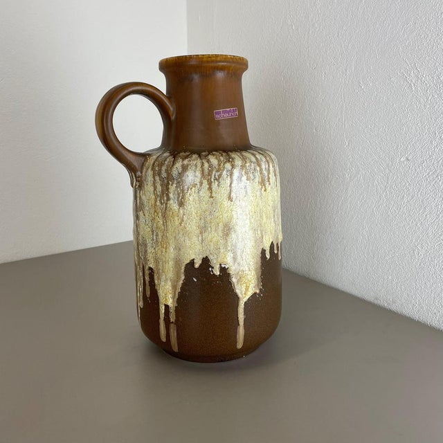Article: Fat lava art vase extra large version. Producer: Scheurich, Germany. Decade: 1970s : This original vintage vase...