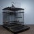 Wood Vintage Dark Wood Birdcage With Bronze Wire and Ceramic Feeders For Sale - Image 7 of 8