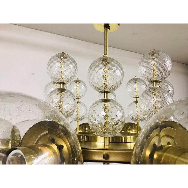 Metal Mid-Century Chandelier attributed to Kamenický Šenov, 1970s For Sale - Image 7 of 9