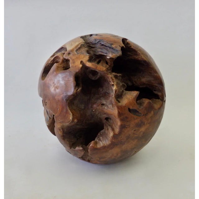 Contemporary Giant Organic and Natural Wood Burl Ball For Sale - Image 3 of 13