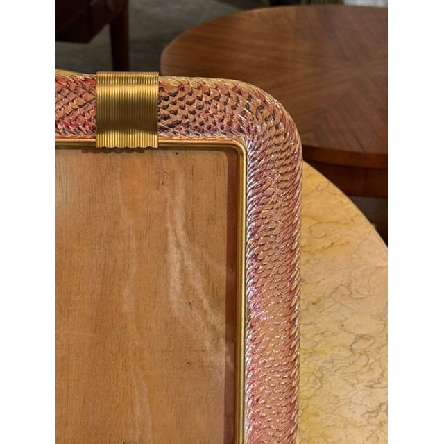 Pink Murano Twist Glass Picture Frame For Sale - Image 4 of 6