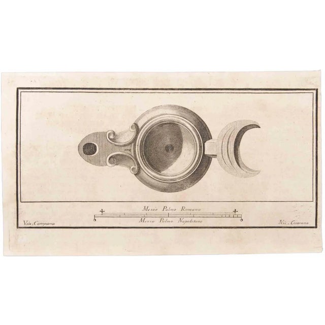 Oil light is an etching realized by niccolò cesarano (1740-1815). The etching belongs to the print suite “antiquities of...