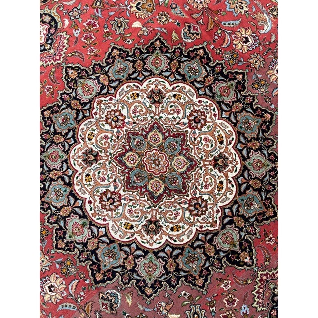 Persian 1950's 1m Knots, Fine Silk Highlights With Royal Bird Motifs Rug - 9 7 X 13 6 For Sale - Image 3 of 13