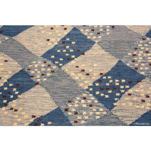 2020s Silk And Wool Swedish Inspired Kilim Rug For Sale - Image 5 of 5