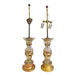 1910s Bohemian Art Glass Lamps - A Pair For Sale