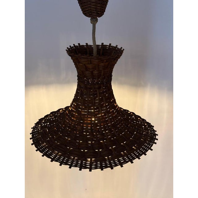 Modern Mid-Century Tulip Lamp in Woven Wood and Willow from Peill & Putzler, 1960s For Sale - Image 3 of 18