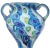 Murano Fratelli Toso Murano Antique Italian Art Glass Millefiori Flowerr Mosaic Double Handles Design Vase For Sale - Image 4 of 7
