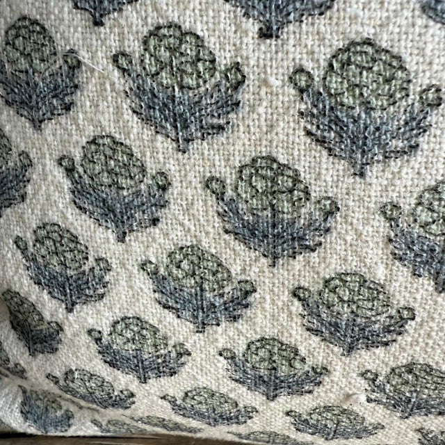 Block Printed Euro Shams With Down Feather Insert For Sale In Los Angeles - Image 6 of 6