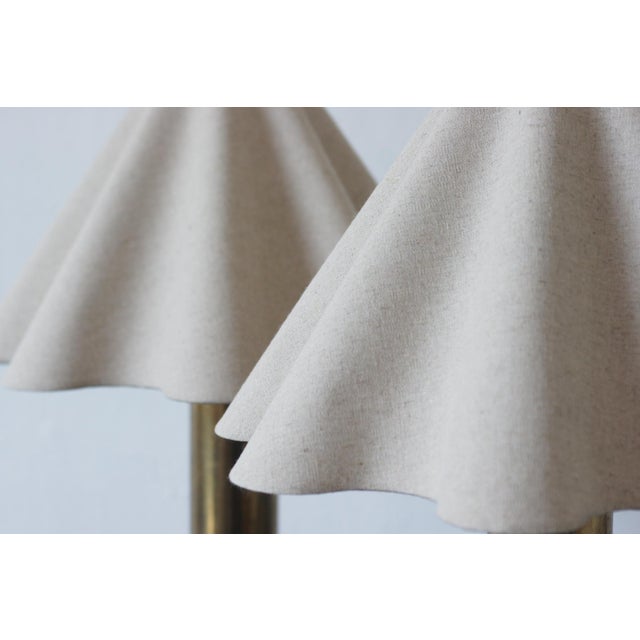 Scandinavian Brass Table Lamp, 1960s, Set of 2 For Sale - Image 4 of 7