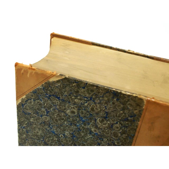 Tan Antique Tan Leather Marble Paper Common Law Journal Book London 1914 For Sale - Image 8 of 11