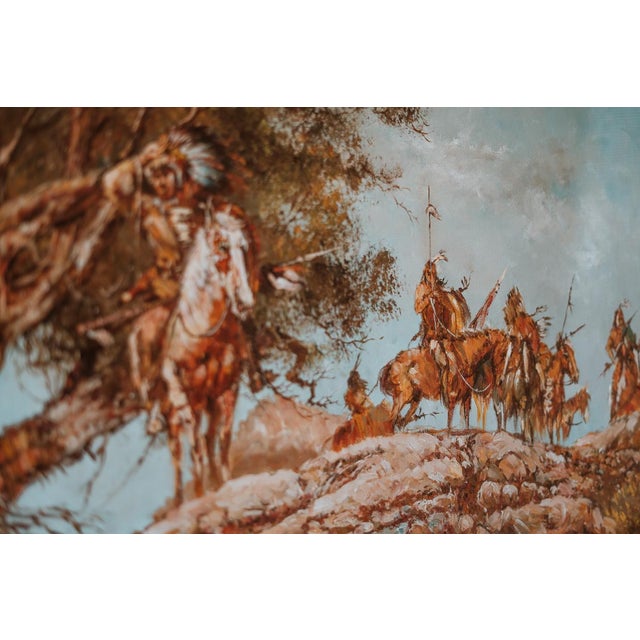 1950s 1950s Original Rex Dawson Western Oil Painting For Sale - Image 5 of 8