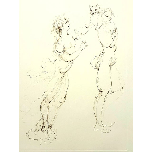 Leonor Fini - Playful Cat - Original Handsigned Lithograph 1986 For Sale - Image 6 of 9